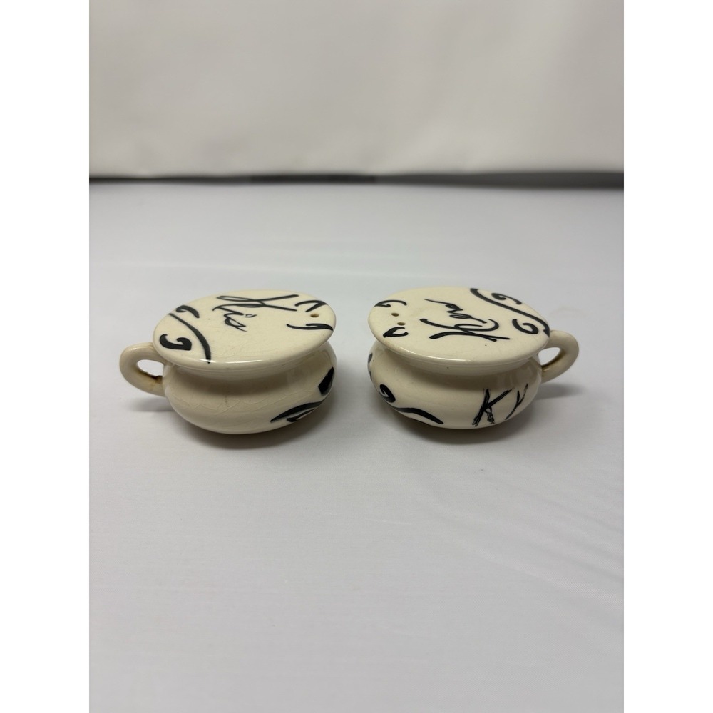 Vintage His and Hers Antique Chamber Pot Salt and Pepper Shakers 1950's Set